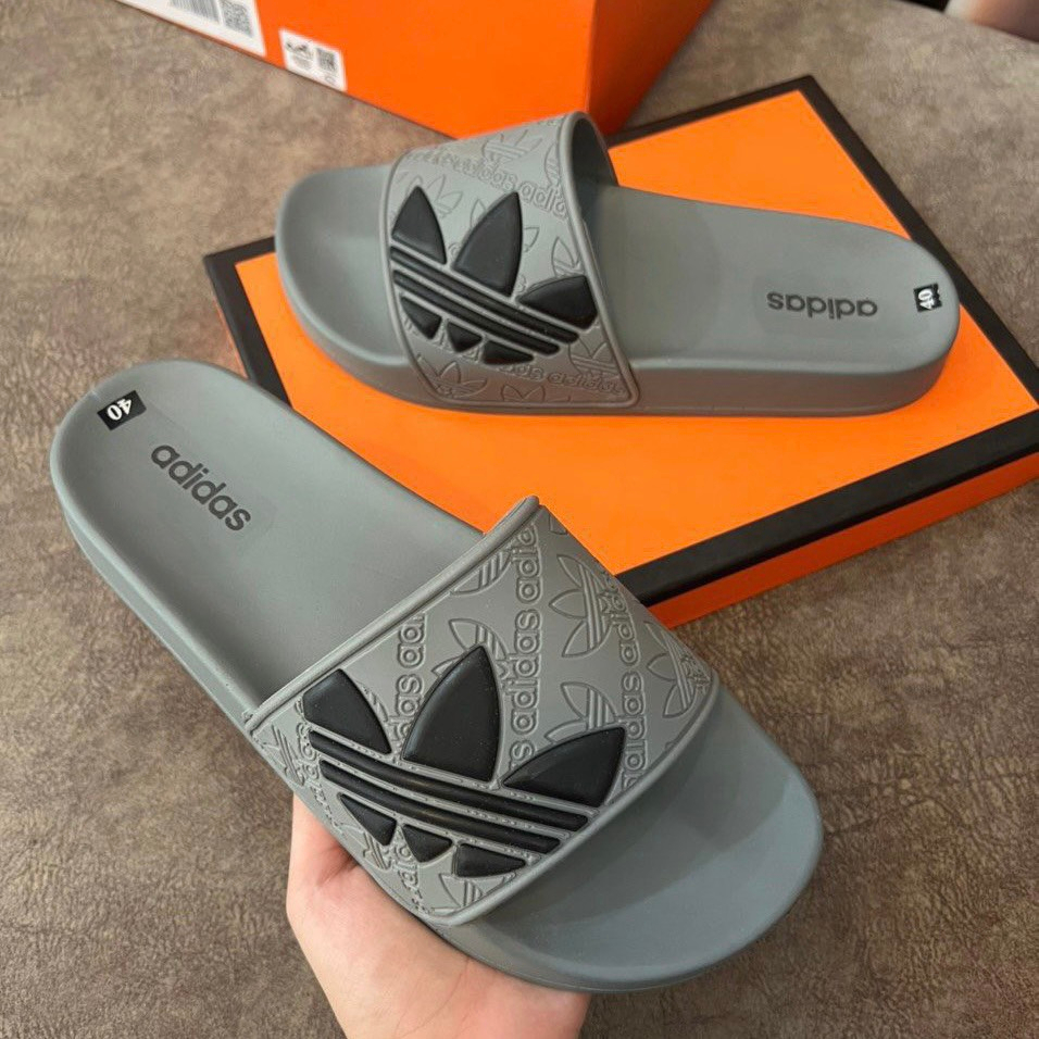 Dép nam adidas Mẫu mới nhất Hot 2023, Dép adidas 3 lá đế cao su non Form dáng thể thao, Dễ phối đồ