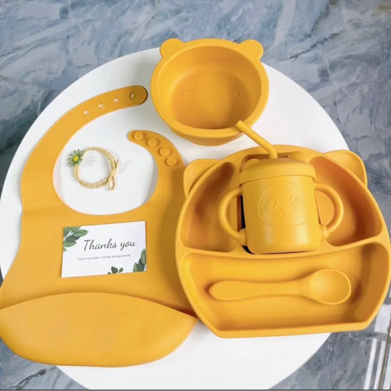 Set silicon ăn dặm cao cấp cho bé 6m+