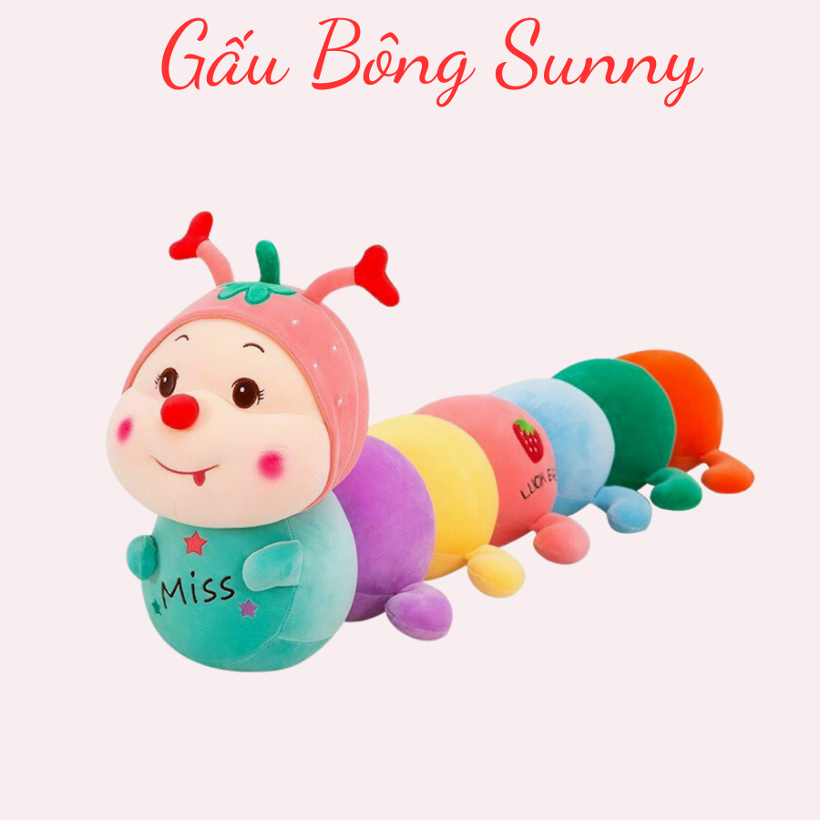 Gấu Bông Sâu 7 màu ⚡️Có Video + Ảnh thật⚡️ Hàng Quảng Châu Cao Cấp Êm Mịn