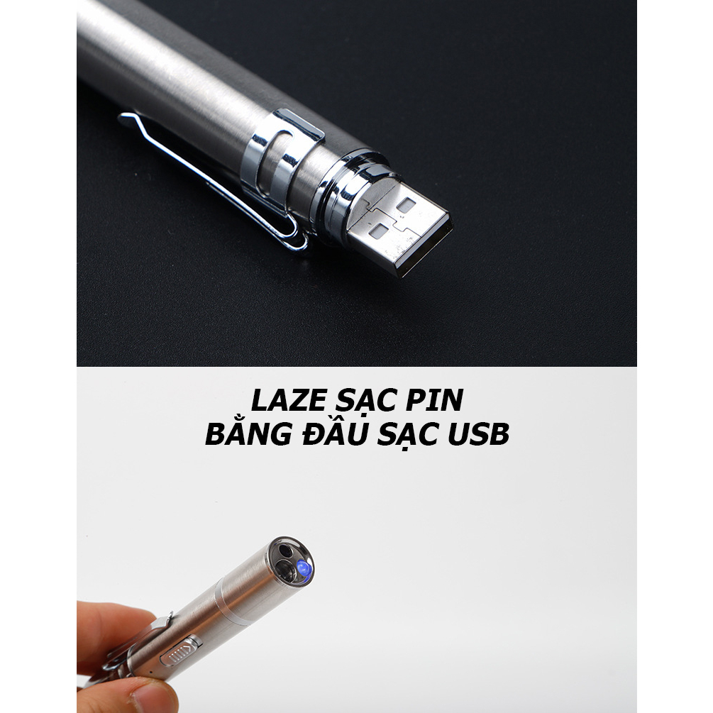Đồ chơi laze trêu mèo (Sạc pin đầu USB) - Tiện lợi sử dụng sạc pin dễ dàng
