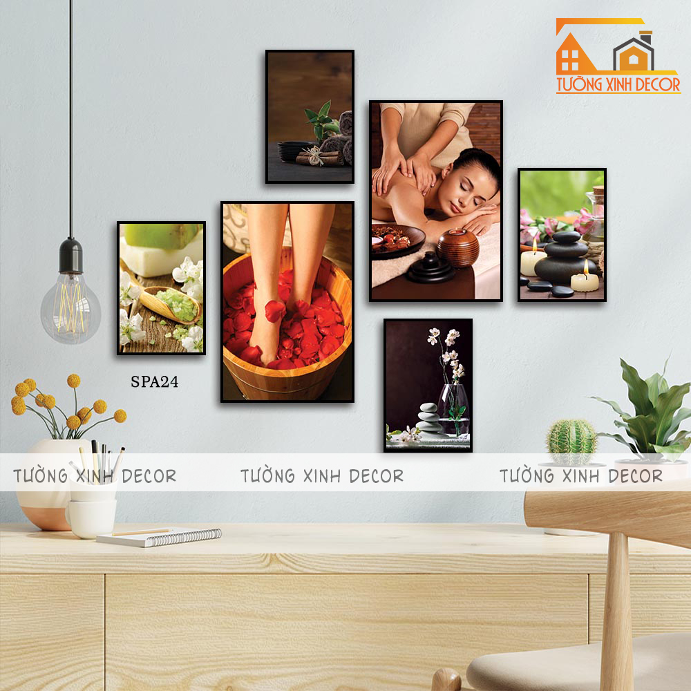 Tranh SPA, tranh dán tường bộ 6 trang trí spa nhiều kích thước