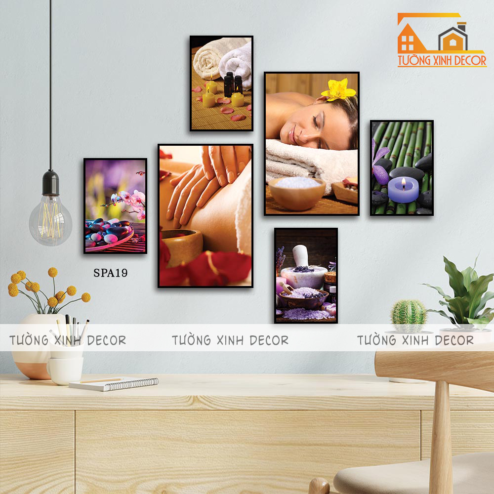 Tranh SPA, tranh dán tường bộ 6 trang trí spa nhiều kích thước