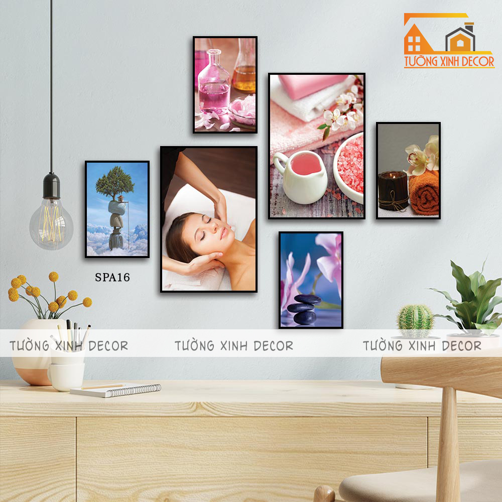 Tranh SPA, tranh dán tường bộ 6 trang trí spa nhiều kích thước