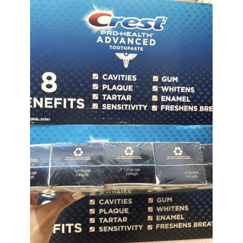 DATE 2025 Set 5 Kem đánh răng Crest Pro-Health Advanced Mỹ