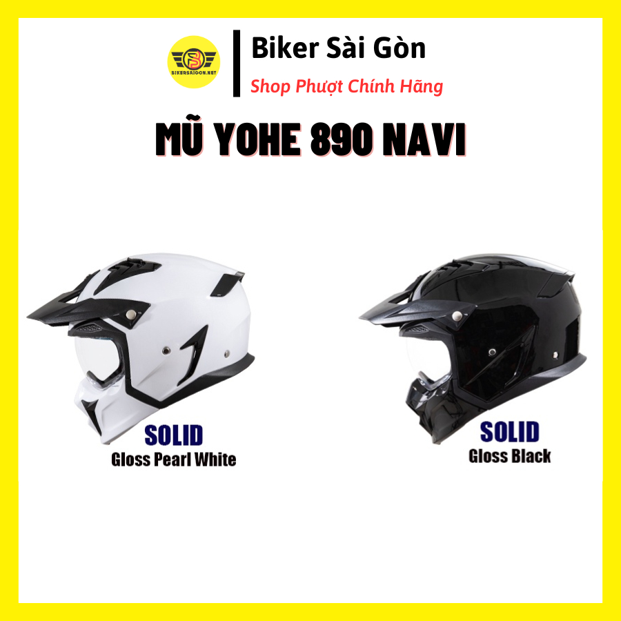 Mũ Bảo Hiểm Đa Năng YOHE 890 Navi Trơn - Biker Sài Gòn