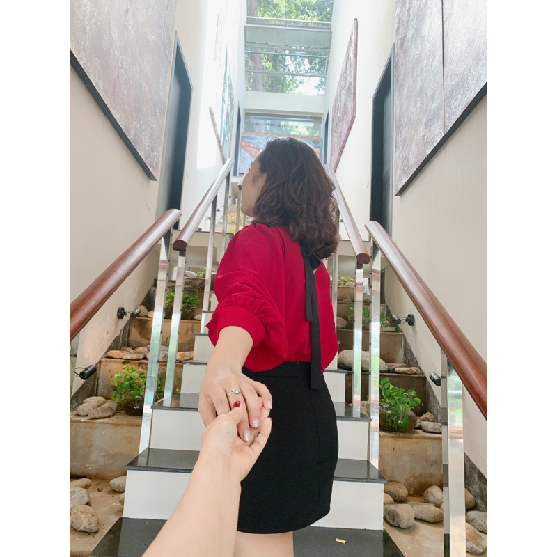 Áo đỏ MYAN nơ sau lưng