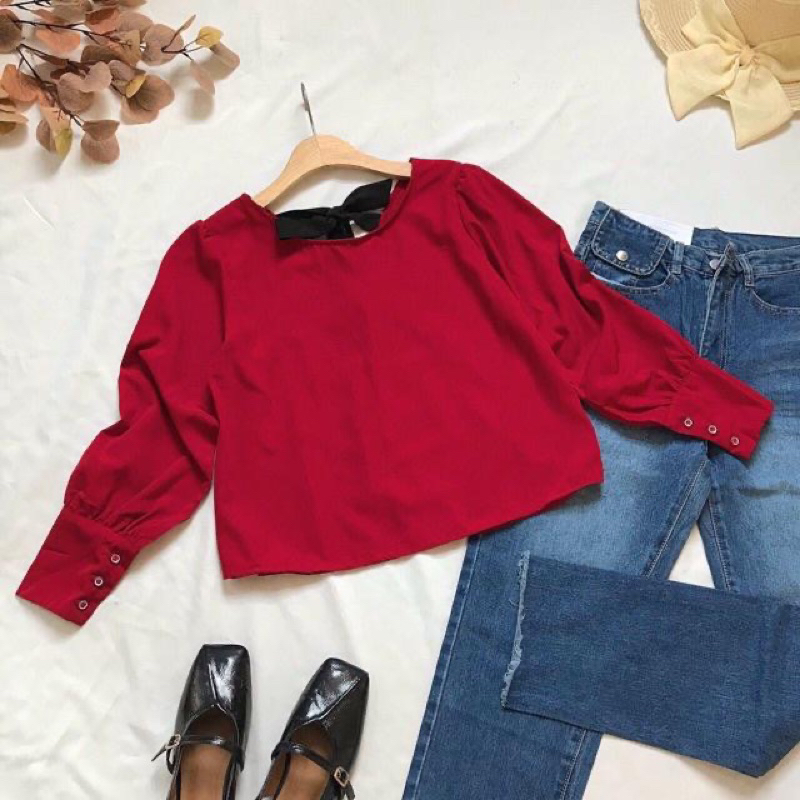 Áo đỏ MYAN nơ sau lưng