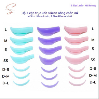 Bộ trục uốn nâng chân mi bằng silicon - 7 cặp Trục uốn mi cao cấp