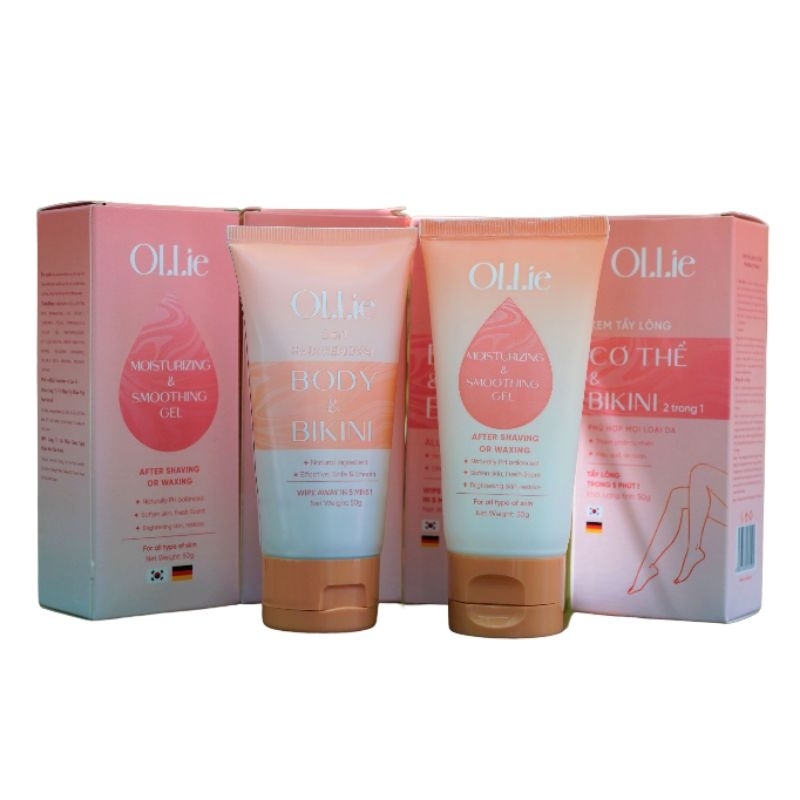 COMBO KEM TẨY LÔNG 50ML VÀ GEL DƯỠNG DA SAU TẨY 50ML - OLLIE