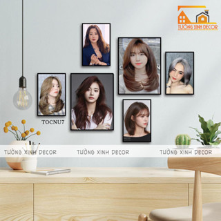 BỘ 6 TRANH SALON TÓC NỮ SIÊU ĐẸP - TRANG TRÍ TIỆM TÓC