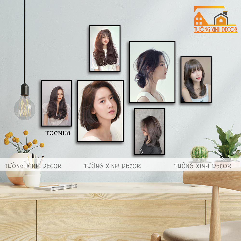 BỘ 6 TRANH SALON TÓC NỮ SIÊU ĐẸP - TRANG TRÍ TIỆM TÓC