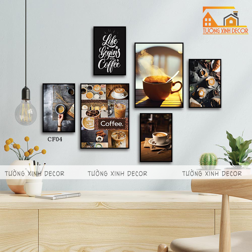 SET 6 Mẫu Tranh Trang Trí Quán Cafe- Tranh Cà Phê Phong Cách Hiện Đại