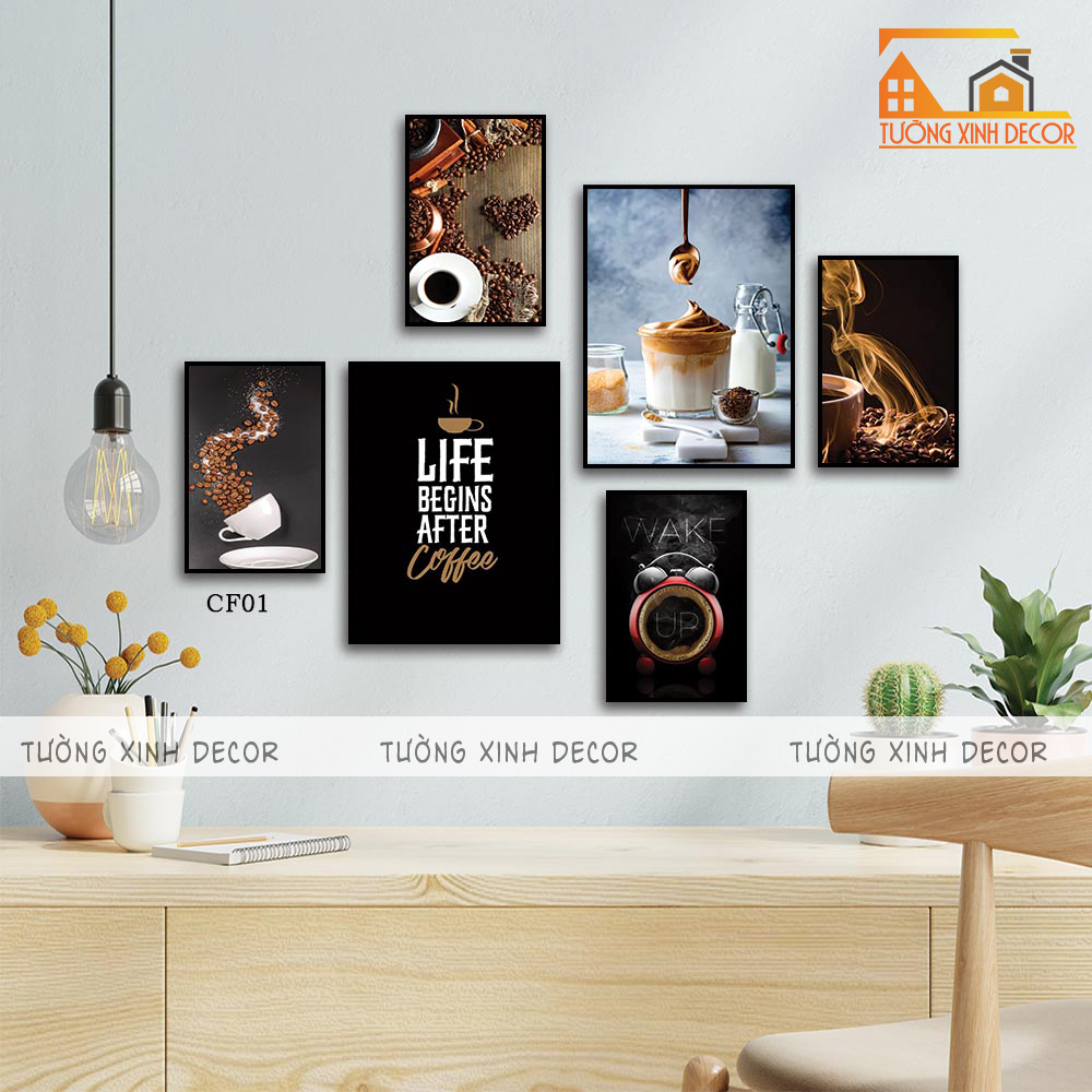 SET 6 Mẫu Tranh Trang Trí Quán Cafe- Tranh Cà Phê Phong Cách Hiện Đại