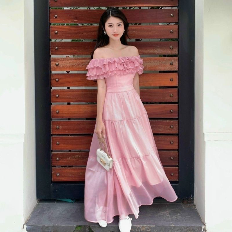 TL Đầm chất tơ Hàn cao cấp của By Tờ rinh hồng 🎀 Size S  như hình 100%