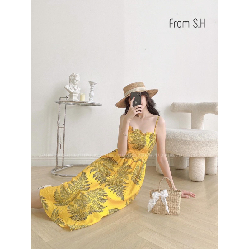 VÁY ĐI BIỂN- VÁY ĐŨI 2 DÂY CHUN NGỰC- SET VÁY ÁO ĐI BIỂN HOA LÁ