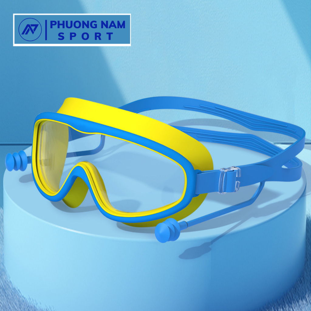 Kính bơi trẻ em chính hãng HAIZID cao cấp chống nước,chống  sương mù kèm bịt tai
