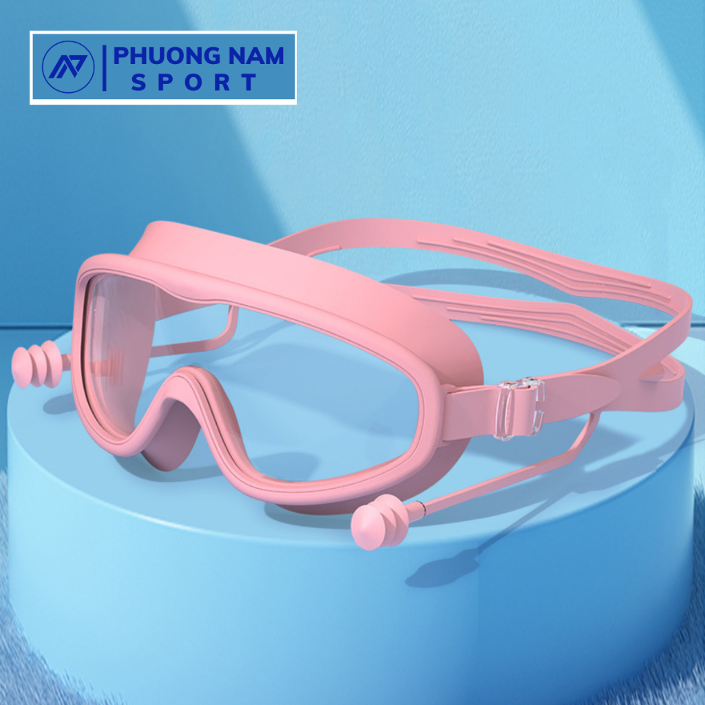 Kính bơi trẻ em chính hãng HAIZID cao cấp chống nước,chống  sương mù kèm bịt tai