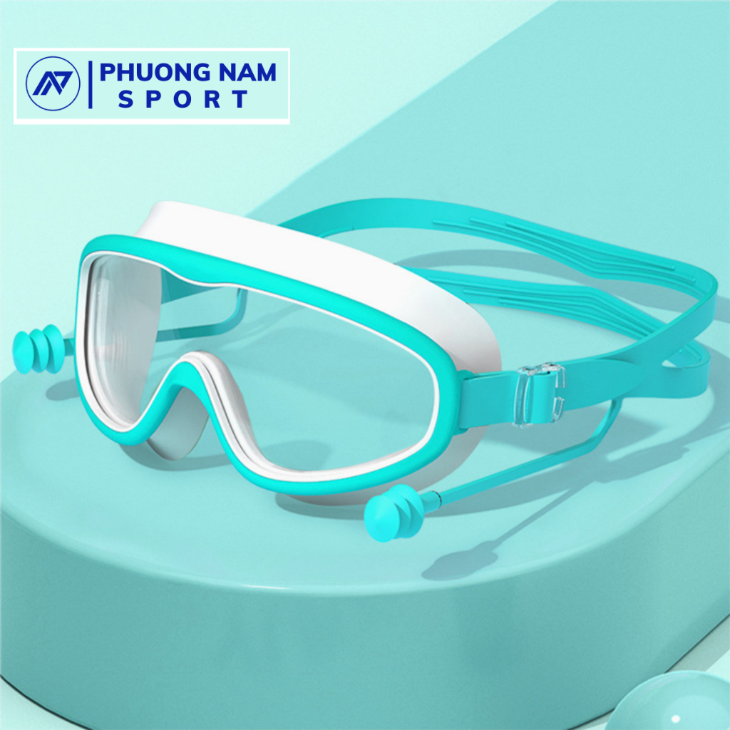 Kính bơi trẻ em chính hãng HAIZID cao cấp chống nước,chống  sương mù kèm bịt tai