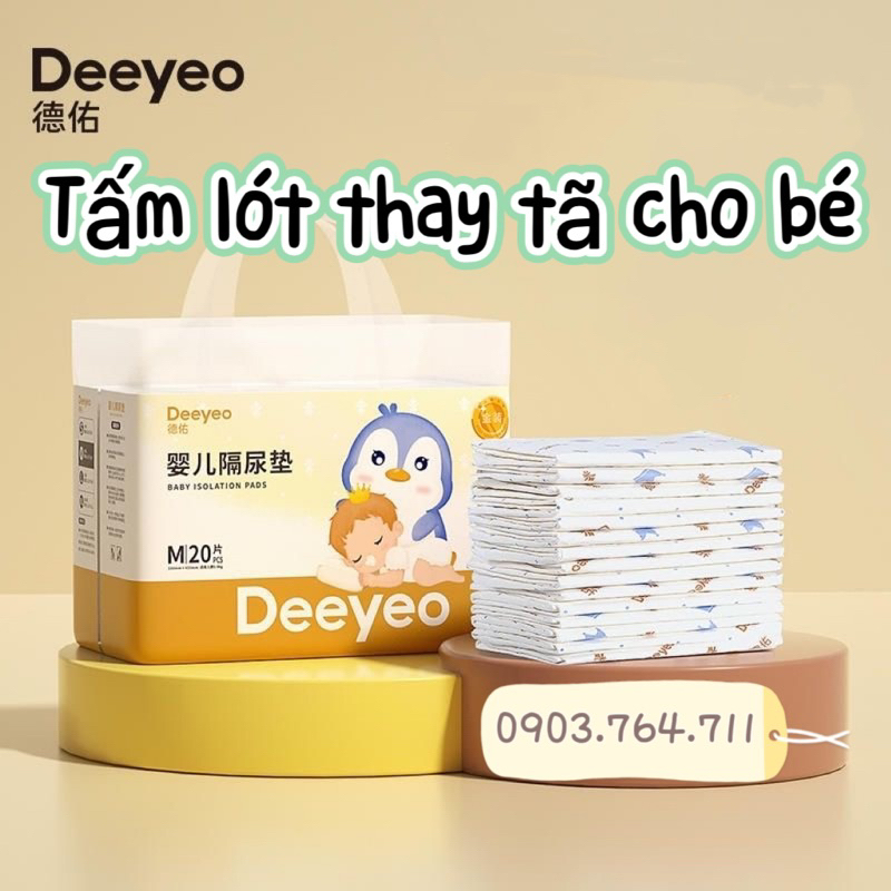 deeyeo Tấm lót chống thấm dùng 1 lần thay tã bỉm cho bé, lót sản dịch cho mẹ