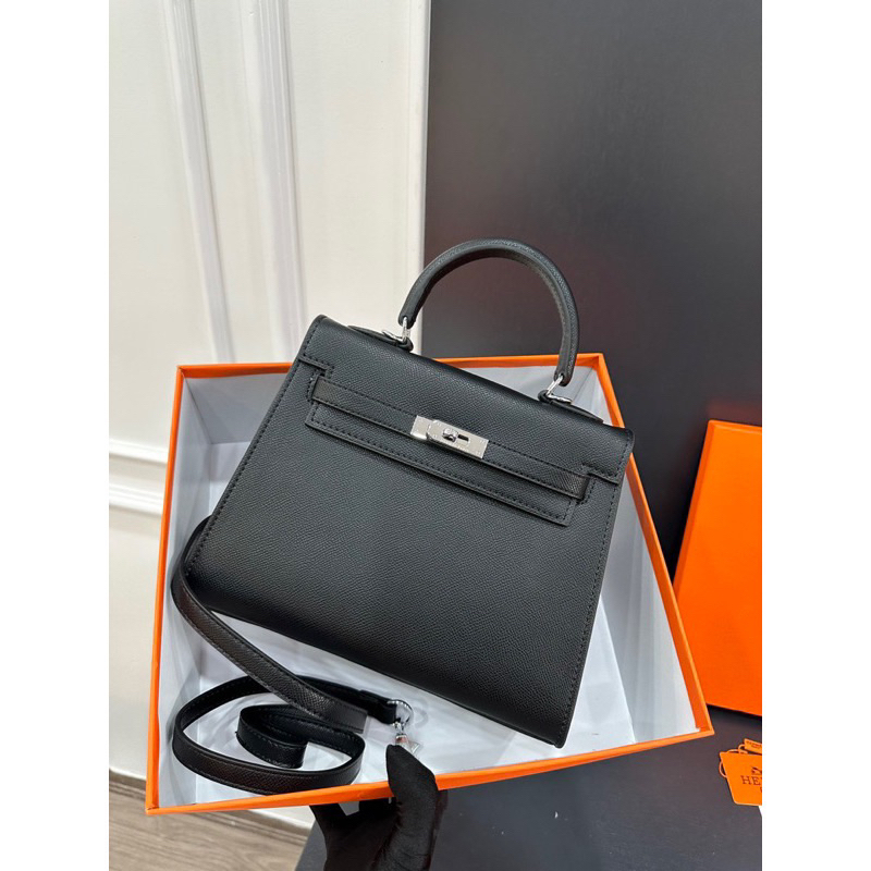 ✅Túi KELLY 25cm - Bản SPSL TAG BẠC - Da espom nhân tạo