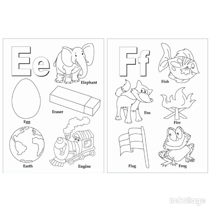Bảng chữ cái tiếng anh Alphabet tô màu A4 A5 Dành Cho Màu Sáp, Màu Chì - TRANH TÔ MÀU COLOR LAND