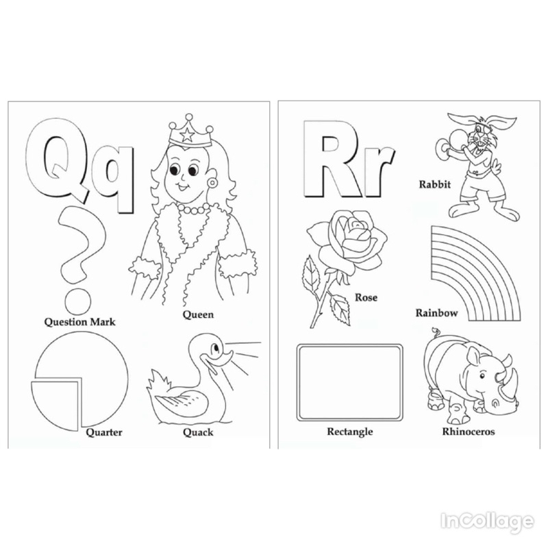 Bảng chữ cái tiếng anh Alphabet tô màu A4 A5 Dành Cho Màu Sáp, Màu Chì - TRANH TÔ MÀU COLOR LAND