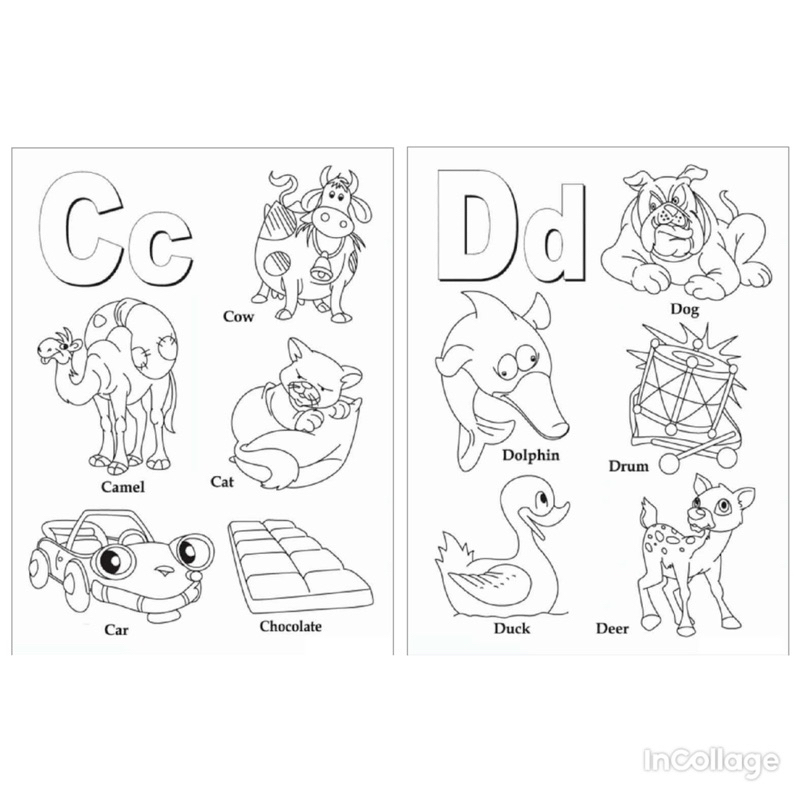 Bảng chữ cái tiếng anh Alphabet tô màu A4 A5 Dành Cho Màu Sáp, Màu Chì - TRANH TÔ MÀU COLOR LAND