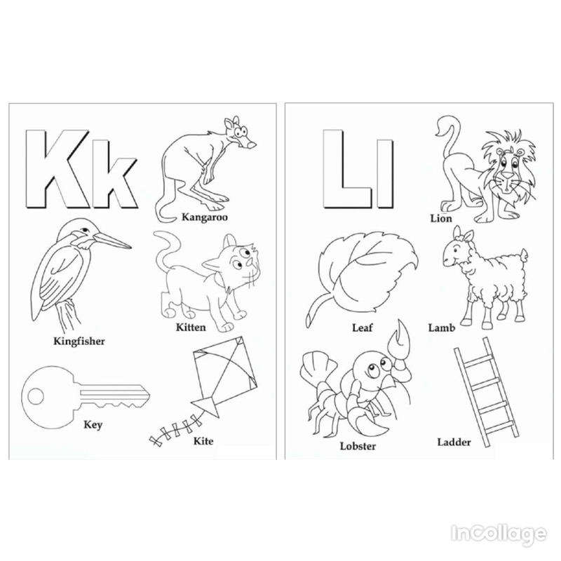 Bảng chữ cái tiếng anh Alphabet tô màu A4 A5 Dành Cho Màu Sáp, Màu Chì - TRANH TÔ MÀU COLOR LAND