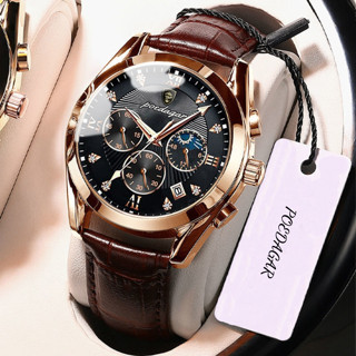 Đồng hồ nam dây da chính hãng poedagar MP1 Dây Da Cao Cấp Chống Nước, Có Lịch Ngày Sang Trọng Thời Trang