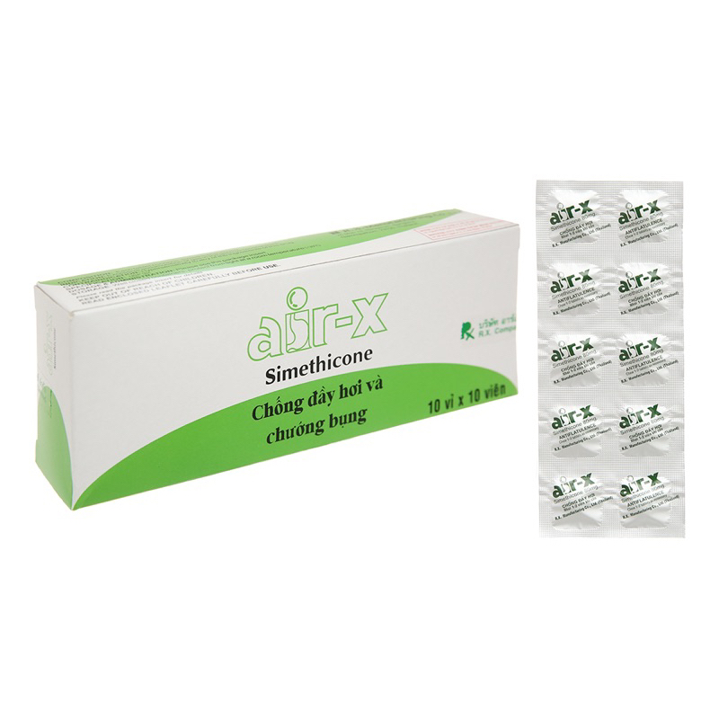 Viên nhai Air-X 80mg chống đầy hơi và chướng bụng - Vỉ 10 viên