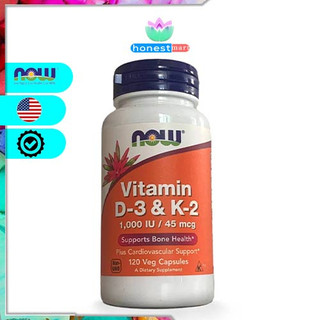 Hỗ trợ khỏe xương từ vitamin d3 1000iu now vitamin d3 & k2 45mcg 120 viên