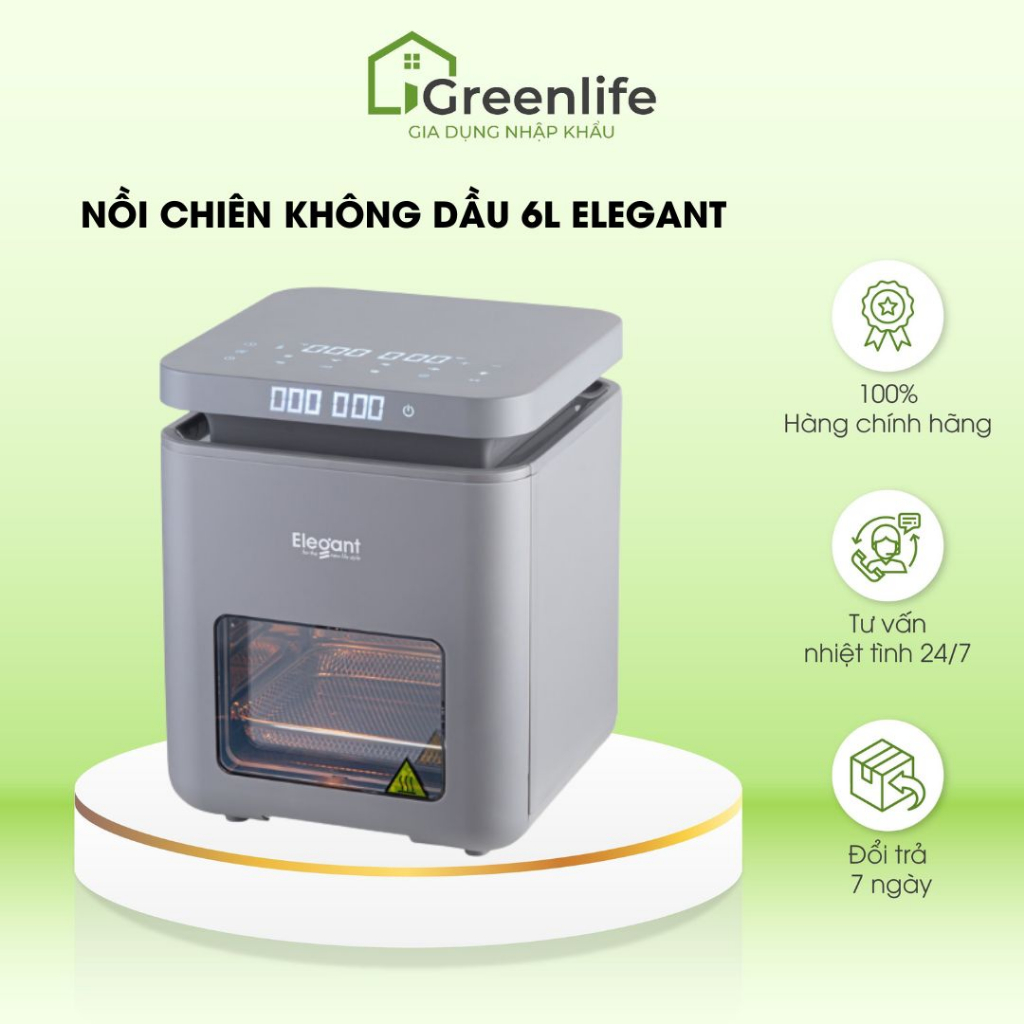 Nồi chiên không dầu Elegant Germany 6L, 14L thế hệ mới - Greenlife Gia dụng nhập khẩu