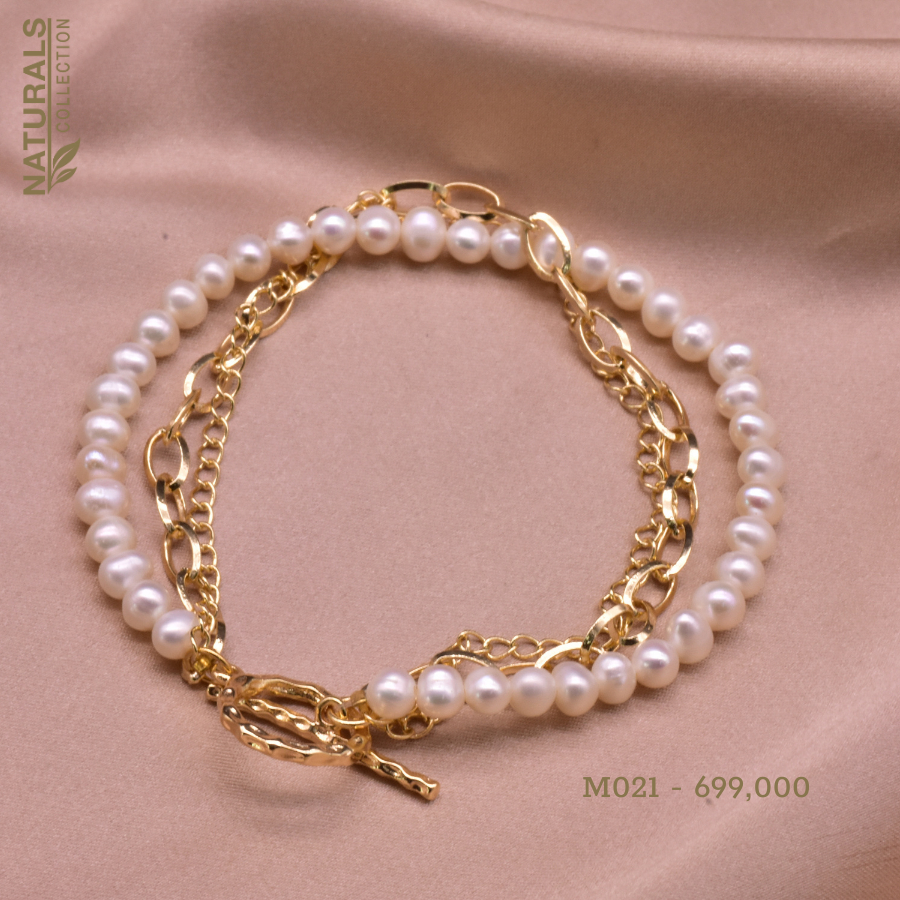 Vòng tay trang sức cao cấp mạ vàng 18K Naturals Collection thiết kế trẻ trung, cá tính - Handmade Chuẩn xuất khẩu M021