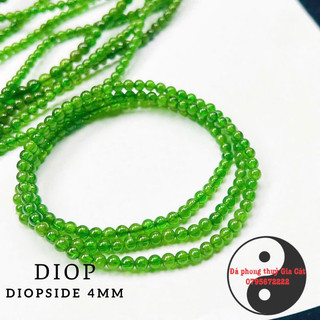 Vòng tay diopside xanh trong 5A đẹp kiểm định