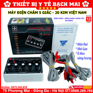 Máy Châm Cứu - Máy Điện Châm Mini ACUPUNCTURE UNIT 5 Giắc 20 Kim Việt Nam