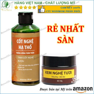COMBO Nghệ ở cữ dưỡng toàn thân và da mặt Wonmom (1 Kem nghệ tươi hữu cơ + 1 Cốt nghệ hạ thổ)