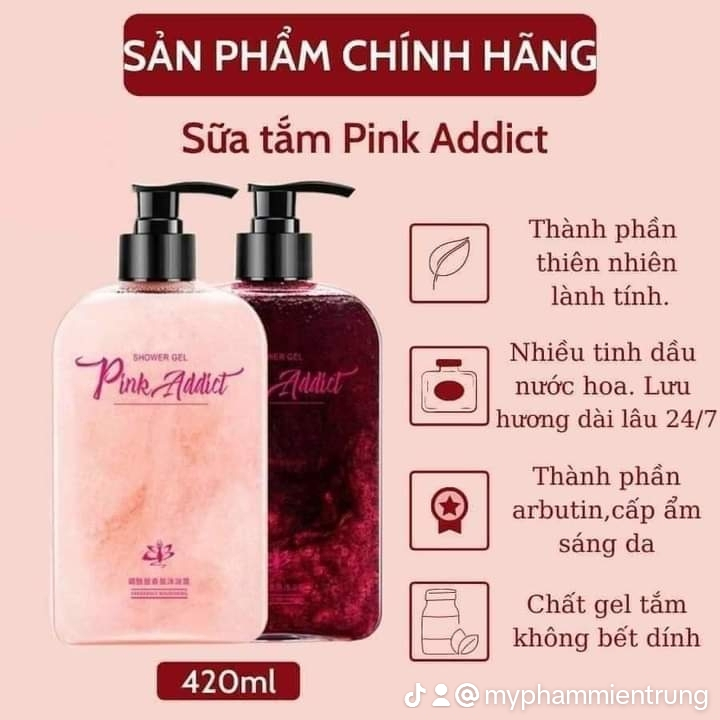 Sữa Tắm Nước Hoa PINK ADDICT DIY Tự Pha Siêu Lưu Hương 420ml