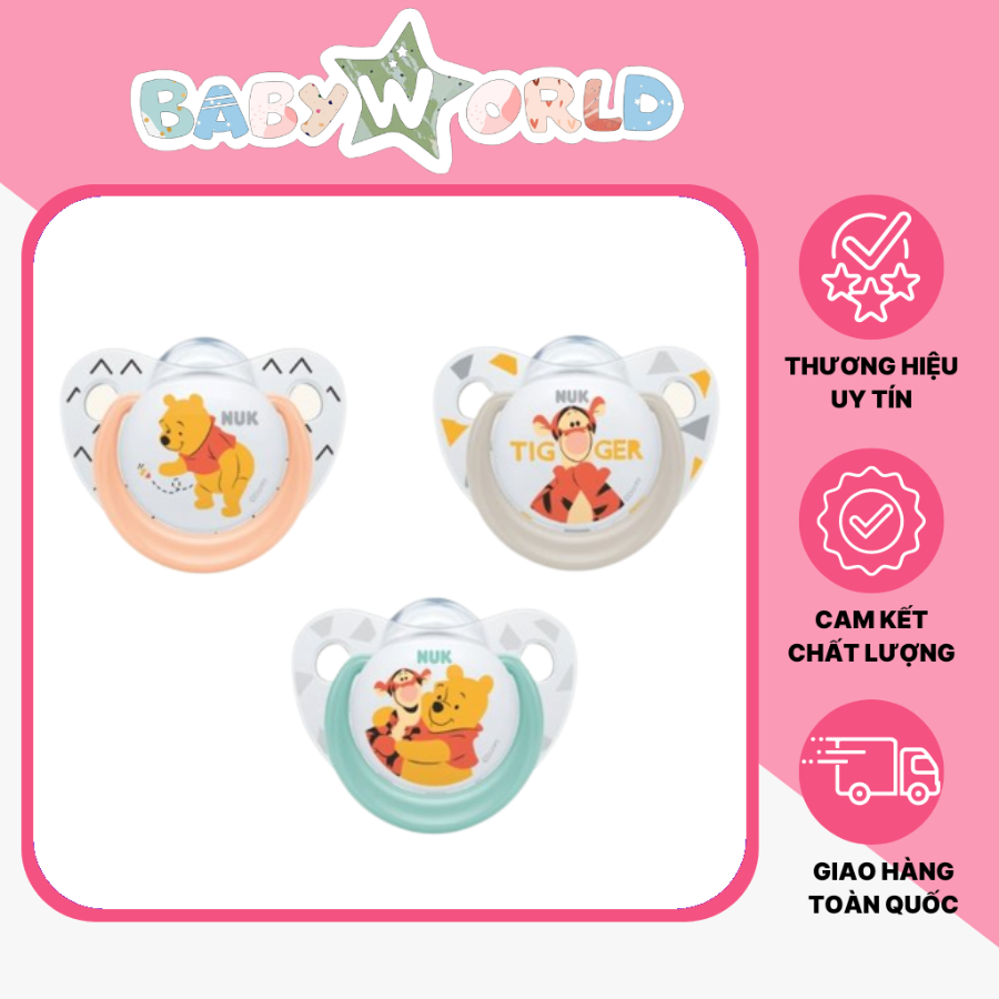 Ti Ngậm Nuk Cao Su/Silicone sz 0-6m giá lẻ 1 cái (Màu Ngẫu Nhiên) ⭐️Mẹ Và Bé Baby World Đà Nẵng