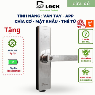 Khóa cửa vân tay thông minh điện tử cao cấp dùng app cửa nhôm gỗ chống nước DILLOCK DL835