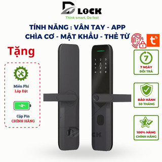 Khóa vân tay cửa thông minh điện tử dùng App cao cấp cửa nhôm gỗ đố lớn chống nước DILLOCK DL882