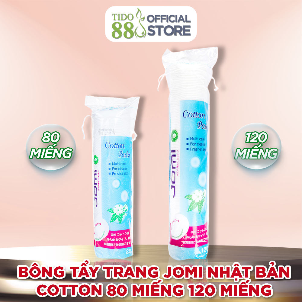 Bông tẩy trang Jomi Nhật Bản cotton 80 miếng 120 miếng NPP Tido88