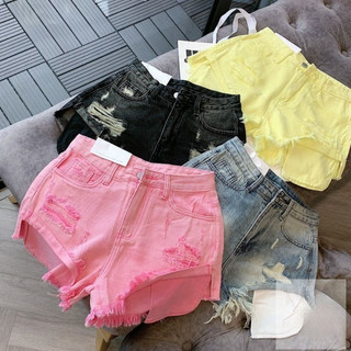 Quần short quần đùi jeans denim rách tua rua túi hở LuciK Shop QN0007 QC QCL1