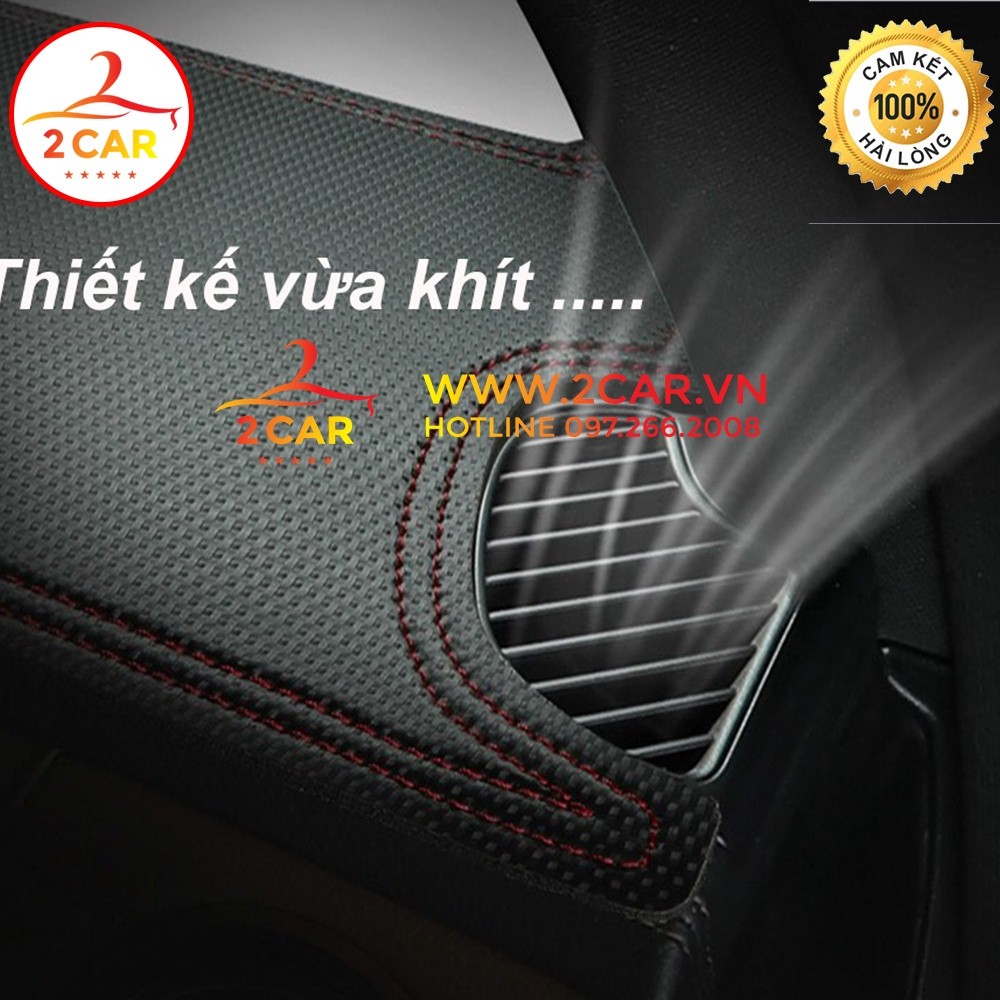 Thảm taplo da carbon xe Ford Territory 2022- 2023 màu đen 3 lớp, có đế chống trượt, chống nắng nóng hiệu quả