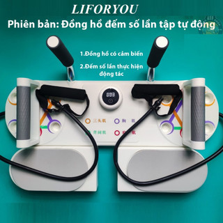 Dụng Cụ Plank 5Trong 1 Hít Đất, Squat, Tập Bụng, Bảng Tập Chống Đẩy Có Dây Kháng Lực Tích Hợp Đồng Hồ Thông Minh