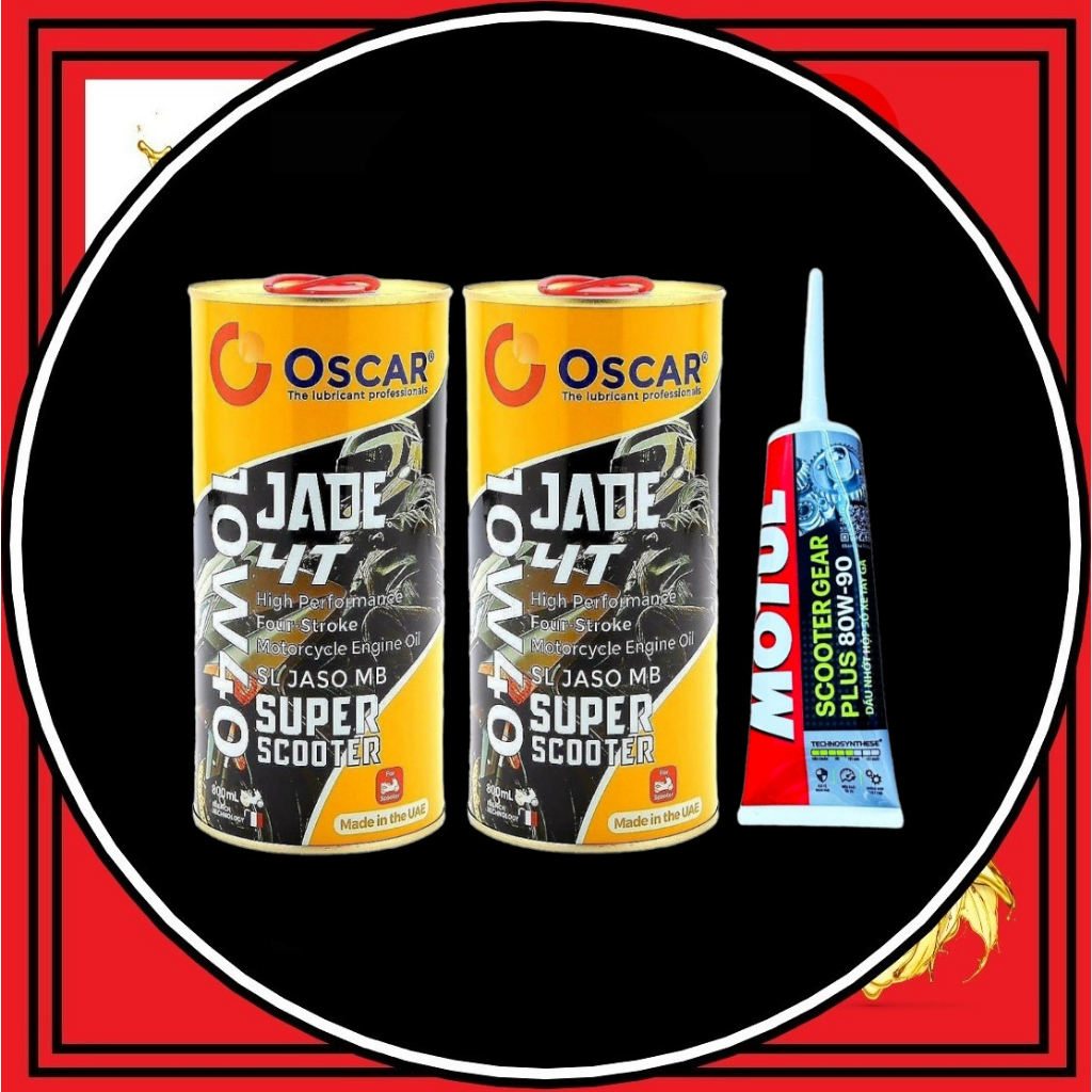 Combo 2 lon Nhớt Oscar full tổng hợp 10W40 800ml tay ga Chính Hãng
