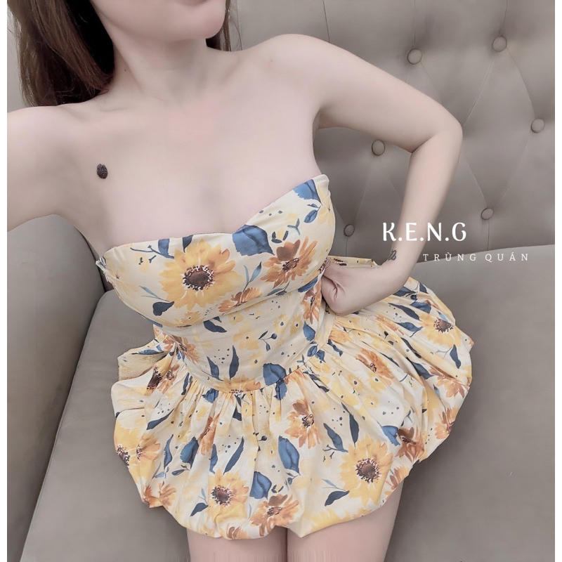 Set váy cúp hoa nhí