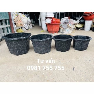Chậu nhựa trồng cây lục giác fa350, fa380, fa450, fa480 mầu đen