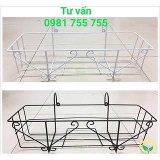 Giá móc sắt 60cm,Giỏ treo chậu hoa ban công cho chậu máng