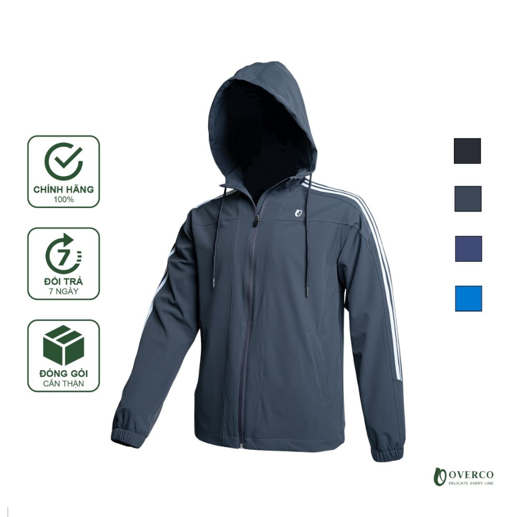 Áo Khoác Dù OVERCO 2 Lớp Có Nón Chống Tia UV 99% Năng Động Trẻ Trung