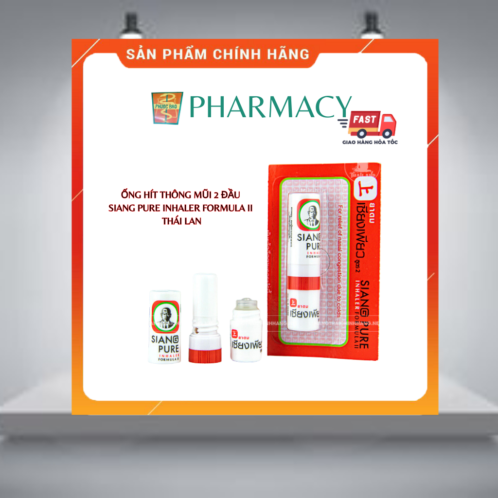 Ống hít thông mũi ông già siang pure 2 Đầu Thái Lan